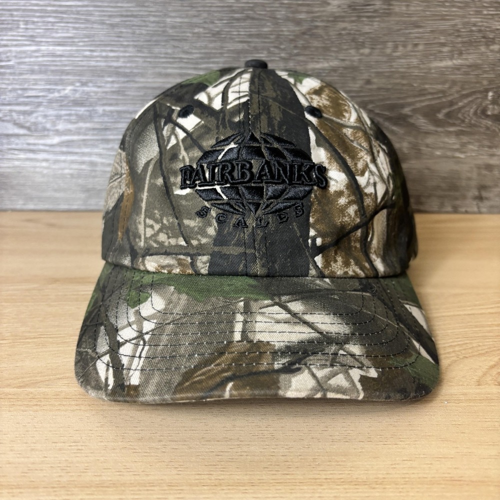 Fairbanks Scales Hat Cap Strap Back Camo Camouflage Embroidered Mens Hunting